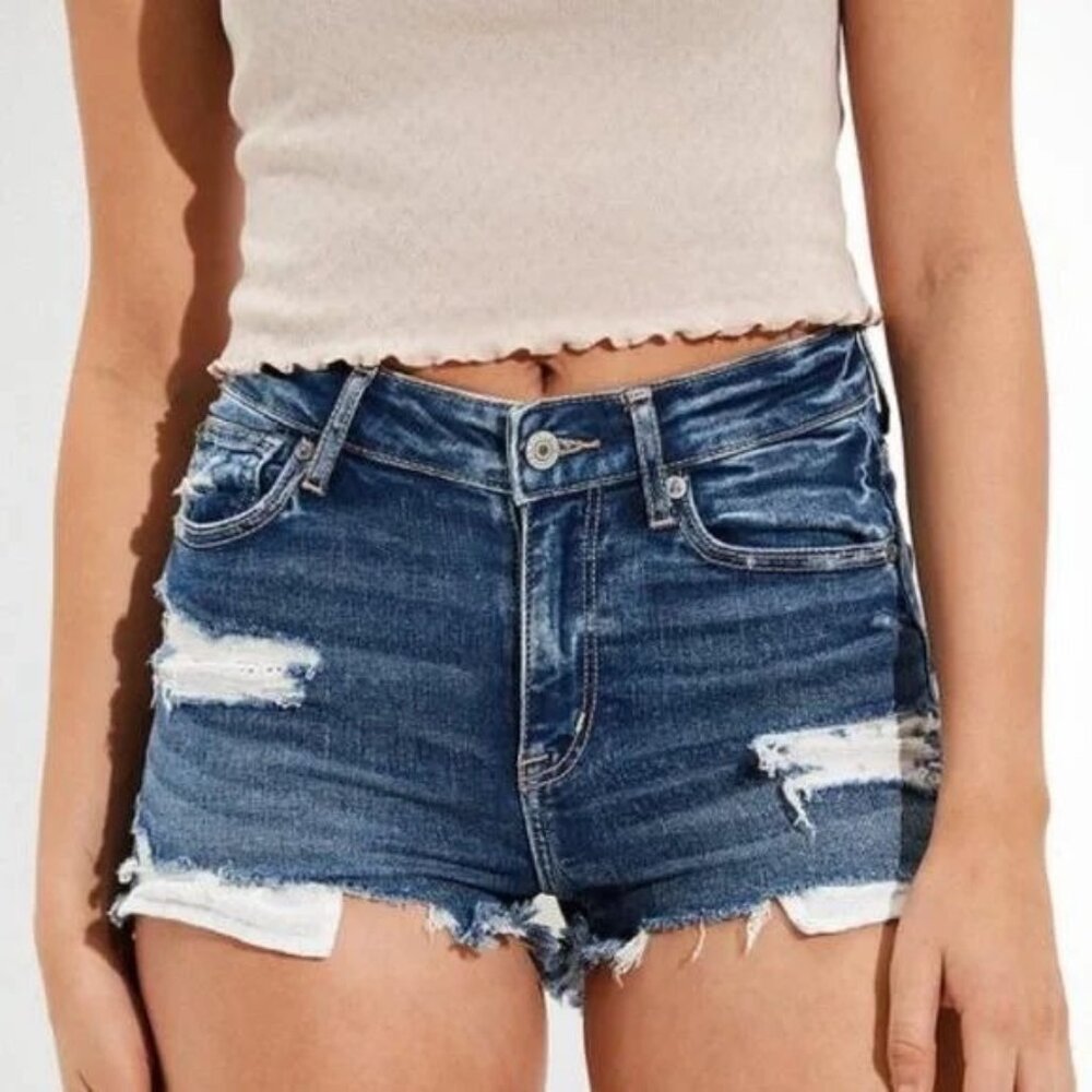 American Eagle Outfitters Blue Jean Shorts High Rise Shortie